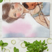 Kleurkeukenhanddoek - Violin Theedoek (Gevouwen)