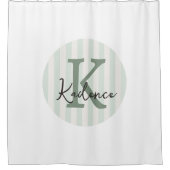 Kleurkeuze Gestreept Cirkel Monogram Douchegordijn (Voorkant)