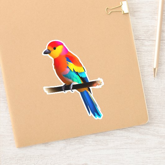 Kleurkleine vogel sticker (Notitieboek)