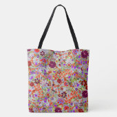 Kleurkleurig bloemen, collage-ontwerp tote bag (Achterkant)
