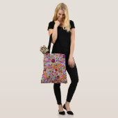 Kleurkleurig bloemen, collage-ontwerp tote bag (Op model)