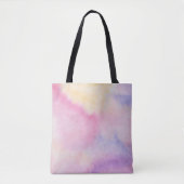 Kleurkleurig kleurig roze blauw tote bag (Voorkant)