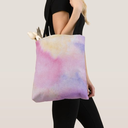 Kleurkleurig kleurig roze blauw tote bag (Dichtbij)