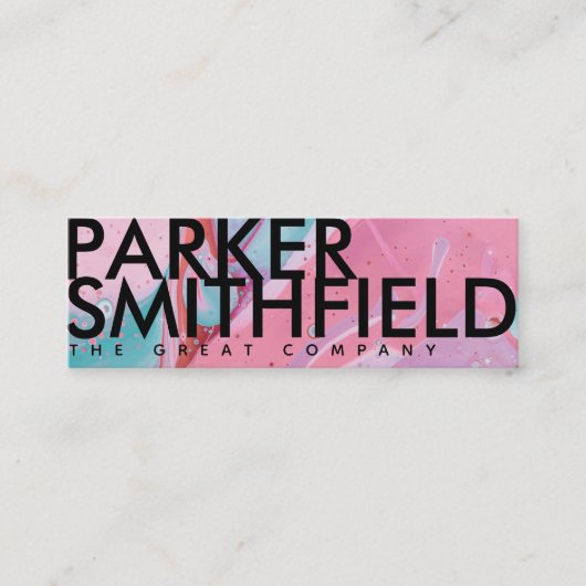 Kleurkleurig kleurstofkleuringspour mini visitekaartje (Voorkant)