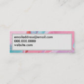 Kleurkleurig kleurstofkleuringspour mini visitekaartje (Achterkant)