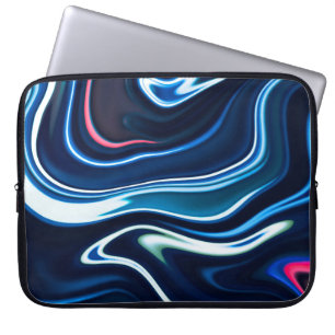 Kleurkleurig met marmer. Blauwe marmer patroonstru Laptop Sleeve