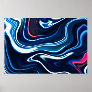 Kleurkleurig met marmer. Blauwe marmer patroonstru Poster