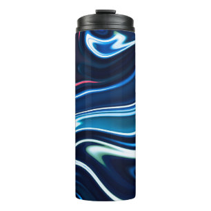 Kleurkleurig met marmer. Blauwe marmer patroonstru Thermosbeker