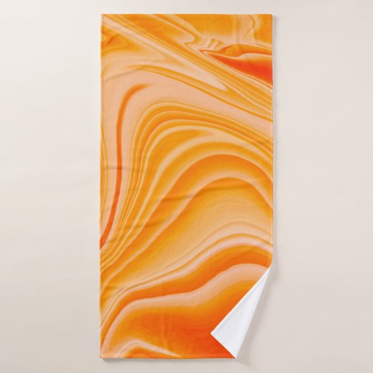 Kleurkleurig met marmer. Oranje marmerpatroon van  Badhanddoek (Badhanddoek)
