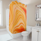 Kleurkleurig met marmer. Oranje marmerpatroon van  Douchegordijn (In situ)