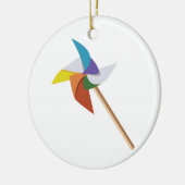Kleurkleurig pinrad keramisch ornament (Links)