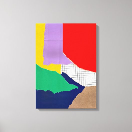 Kleurkleurig rood rood blauw canvas afdrukken (Voorkant)
