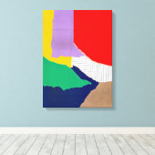 Kleurkleurig rood rood blauw canvas afdrukken (Insitu (Houten vloer))