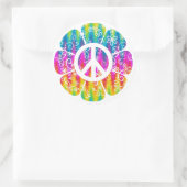 Kleurkleurig symbool voor vrede ronde sticker (Tas)