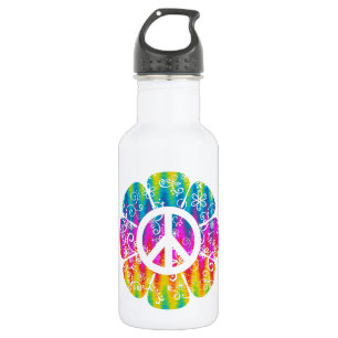 Kleurkleurig symbool voor vrede waterfles