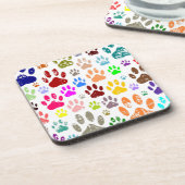 Kleurkleurige dog verven afdrukken bier onderzetter (Linkerzijde)