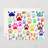 Kleurkleurige dog verven afdrukken briefkaart (Voorkant / Achterkant)