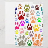 Kleurkleurige dog verven afdrukken briefpapier (Voorkant / Achterkant)