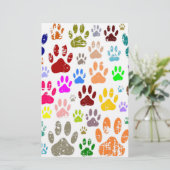 Kleurkleurige dog verven afdrukken briefpapier (Staand voorkant)