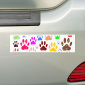 Kleurkleurige dog verven afdrukken bumpersticker (Op auto)