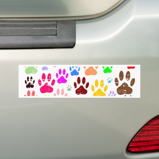 Kleurkleurige dog verven afdrukken bumpersticker (Op auto)