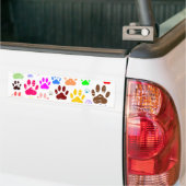 Kleurkleurige dog verven afdrukken bumpersticker (Op Truck)