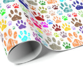 Kleurkleurige dog verven afdrukken cadeaupapier (Rol Hoek)