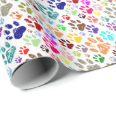 Kleurkleurige dog verven afdrukken cadeaupapier (Rol Hoek)