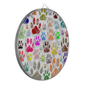 Kleurkleurige dog verven afdrukken dartbord (Voorkant Links)