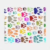 Kleurkleurige dog verven afdrukken fleece deken (Voorkant (Horizontaal))