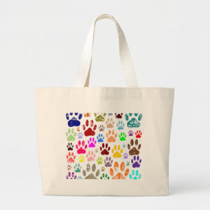 Kleurkleurige dog verven afdrukken grote tote bag