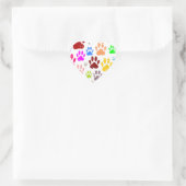 Kleurkleurige dog verven afdrukken hart sticker (Tas)