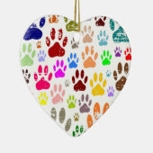 Kleurkleurige dog verven afdrukken keramisch ornament (Rechts)