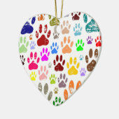 Kleurkleurige dog verven afdrukken keramisch ornament (Links)