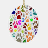 Kleurkleurige dog verven afdrukken keramisch ornament (Rechts)