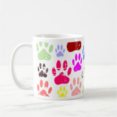 Kleurkleurige dog verven afdrukken koffiemok (Links)