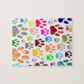 Kleurkleurige dog verven afdrukken legpuzzel (Horizontaal)