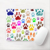 Kleurkleurige dog verven afdrukken muismat (Met muis)