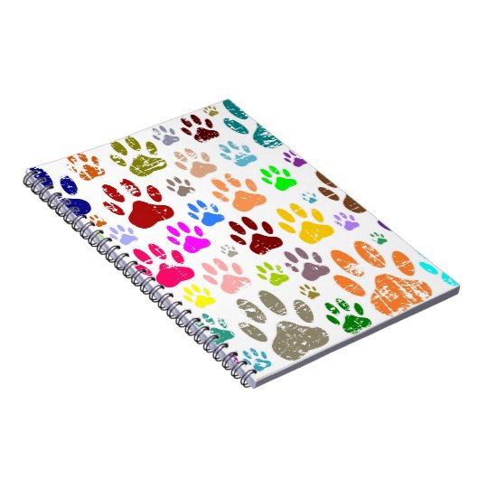 Kleurkleurige dog verven afdrukken notitieboek (Rechterzijde)