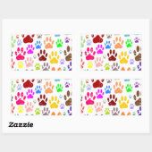 Kleurkleurige dog verven afdrukken rechthoekige sticker (Vel)