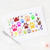 Kleurkleurige dog verven afdrukken rechthoekige sticker (Envelop)