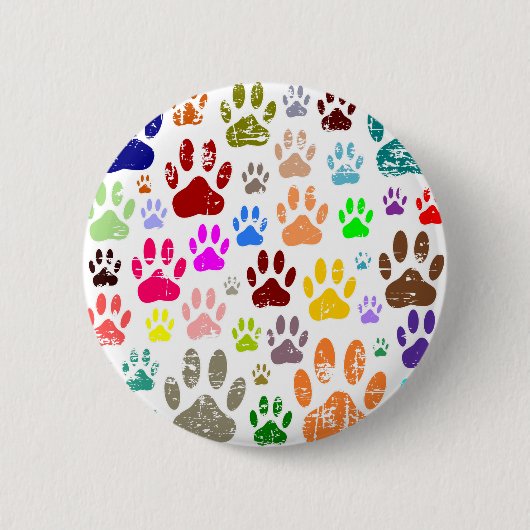 Kleurkleurige dog verven afdrukken ronde button 5,7 cm (Voorkant)
