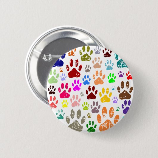 Kleurkleurige dog verven afdrukken ronde button 5,7 cm (Voorkant /achterkant)