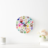 Kleurkleurige dog verven afdrukken ronde klok (Huis)