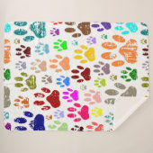 Kleurkleurige dog verven afdrukken sherpa deken (Voorkant (horizontaal))