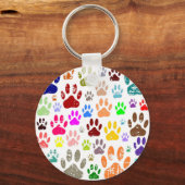 Kleurkleurige dog verven afdrukken sleutelhanger (Voorkant)