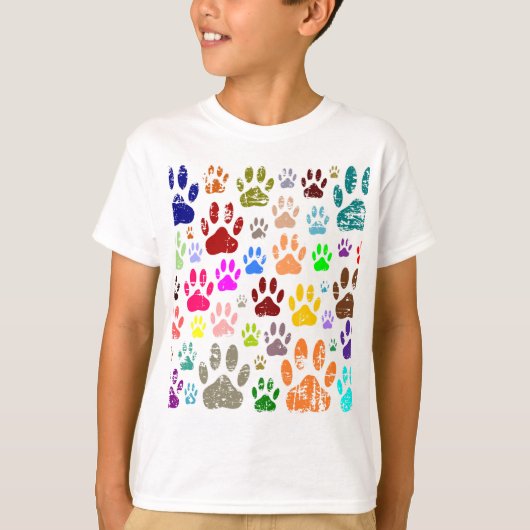 Kleurkleurige dog verven afdrukken t-shirt (Voorkant)