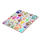 Kleurkleurige dog verven afdrukken tegeltje (Zijkant)