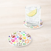 Kleurkleurige dog verven afdrukken zandsteen onderzetter (Zijkant)