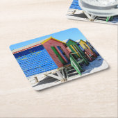 Kleurkleurige doorbraakhutten kartonnen onderzetters (Schuin)